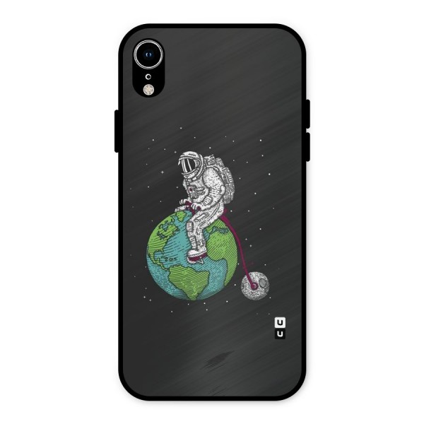 Earth Space Doodle Metal Back Case for iPhone XR