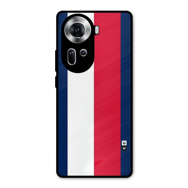 Electric Colors Stripe Metal Back Case for Oppo Reno11 5G