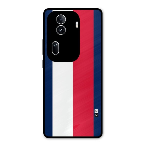 Electric Colors Stripe Metal Back Case for Oppo Reno11 Pro 5G