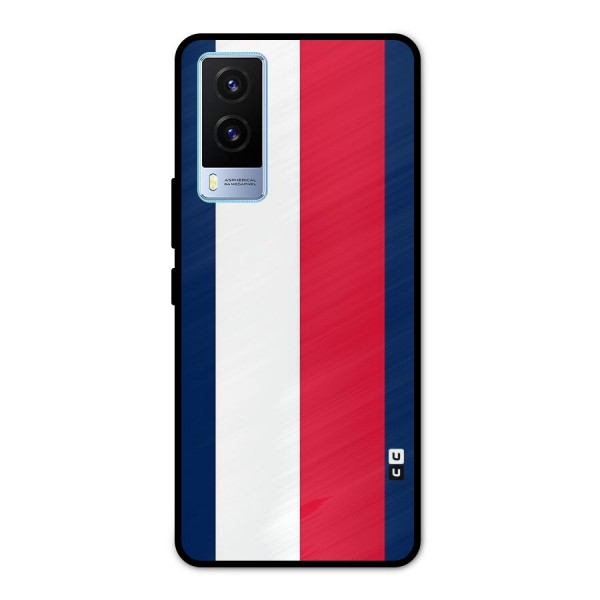 Electric Colors Stripe Metal Back Case for Vivo V21e 5G