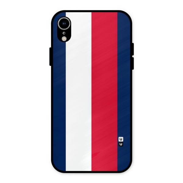 Electric Colors Stripe Metal Back Case for iPhone XR
