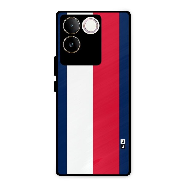 Electric Colors Stripe Metal Back Case for iQOO Z7 Pro