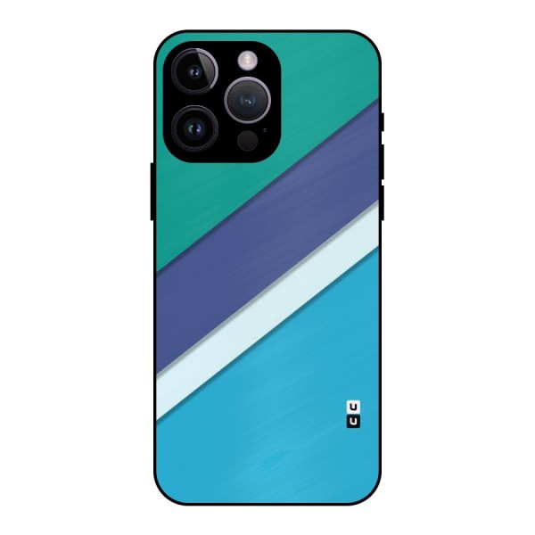 Elegant Colored Stripes Metal Back Case for iPhone 14 Pro Max