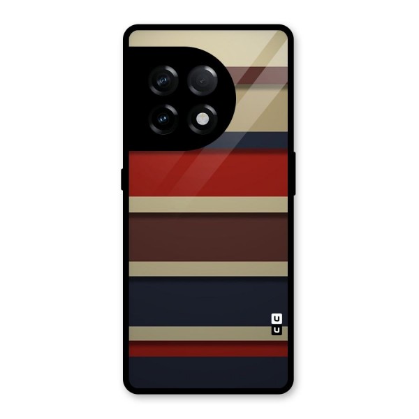 Elegant Stripes Pattern Glass Back Case for OnePlus 11R