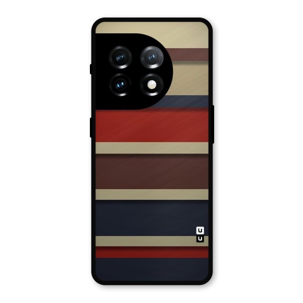 Elegant Stripes Pattern Metal Back Case for OnePlus 11