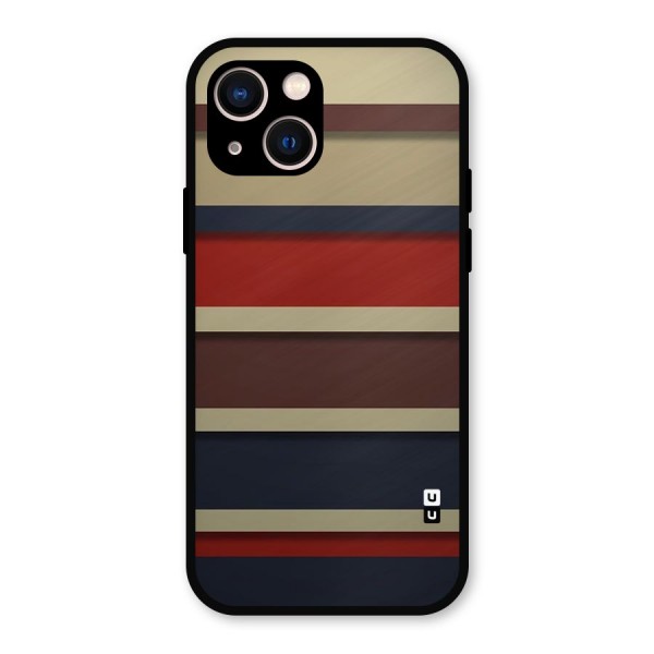 Elegant Stripes Pattern Metal Back Case for iPhone 13