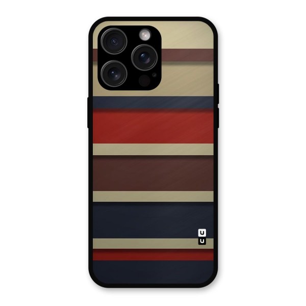 Elegant Stripes Pattern Metal Back Case for iPhone 15 Pro Max