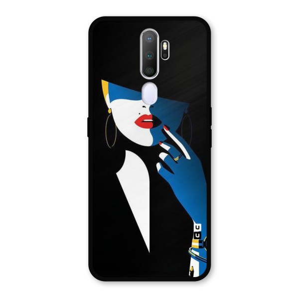 Elegant Woman Metal Back Case for Oppo A9 (2020)