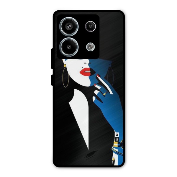 Elegant Woman Metal Back Case for Redmi Note 13 Pro 5G