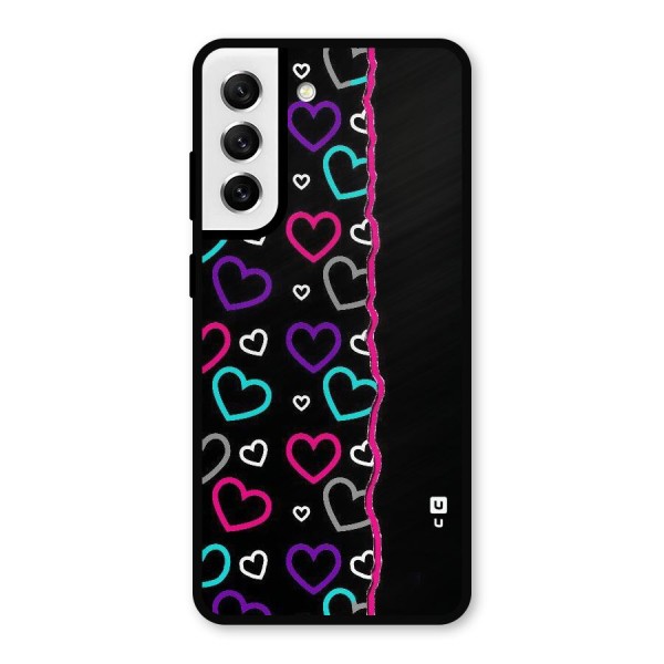 Empty Hearts Metal Back Case for Galaxy S21 FE 5G