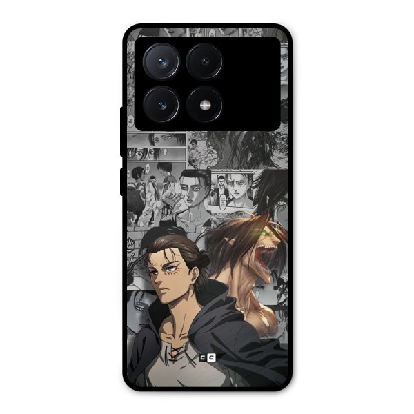 Eren Yeager Manga Metal Back Case for Poco X6 Pro