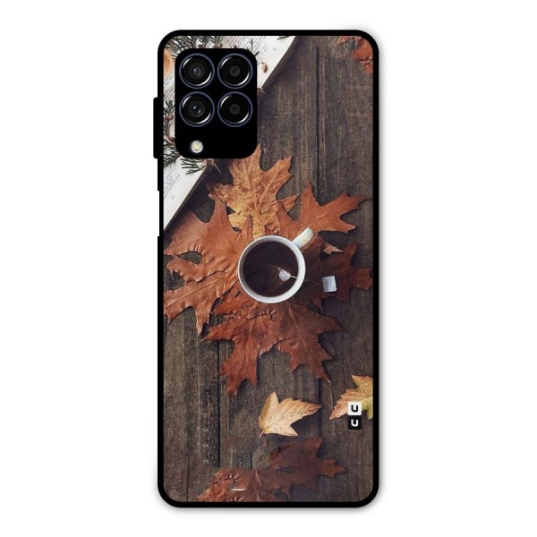 Fall Leaf Coffee Metal Back Case for Galaxy M53 5G