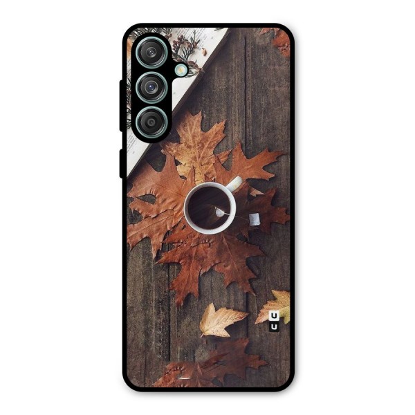 Fall Leaf Coffee Metal Back Case for Galaxy M55 5G
