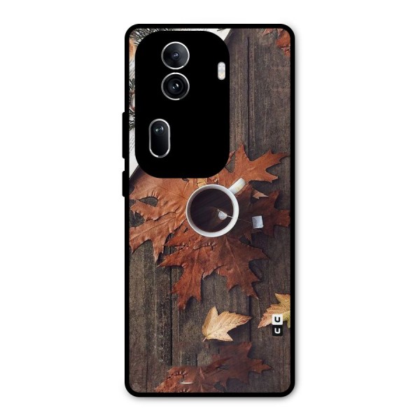 Fall Leaf Coffee Metal Back Case for Oppo Reno11 Pro 5G