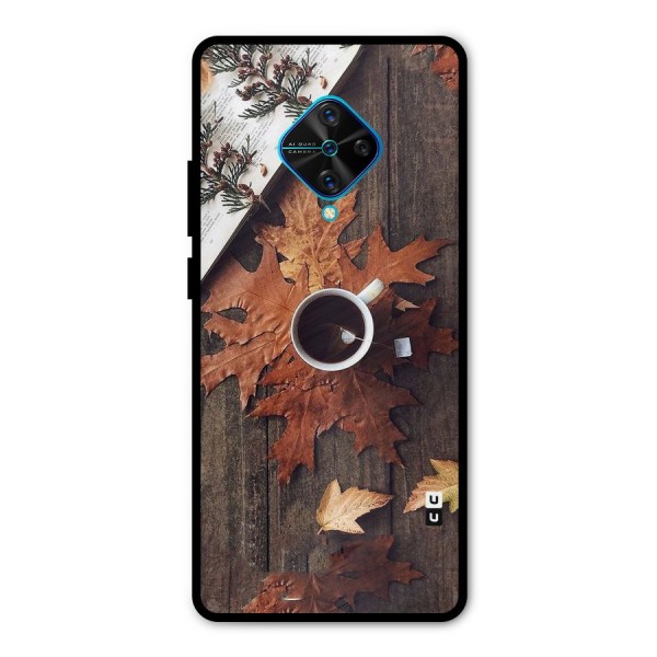 Fall Leaf Coffee Metal Back Case for Vivo S1 Pro