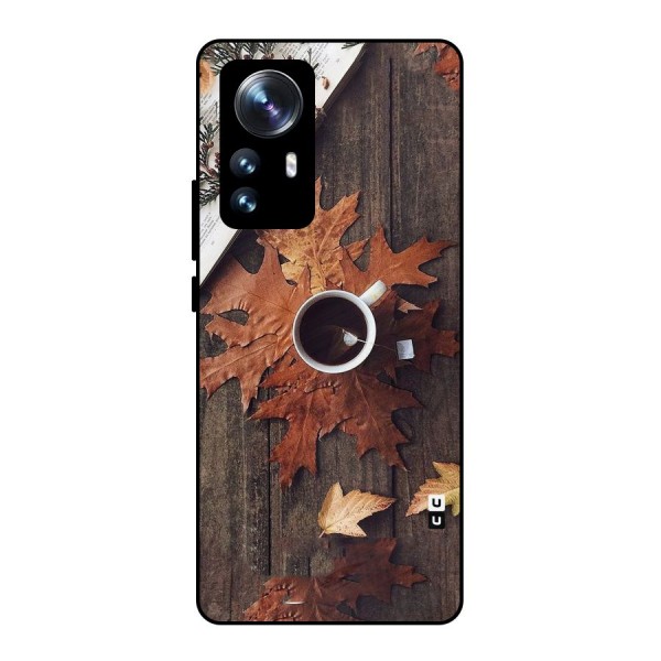 Fall Leaf Coffee Metal Back Case for Xiaomi 12 Pro