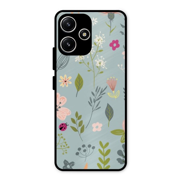 Flawless Flowers Metal Back Case for Redmi 12 5G
