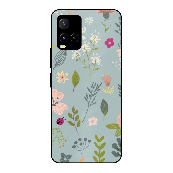 Flawless Flowers Metal Back Case for Vivo Y33s