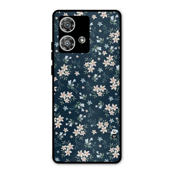Floral Blue Bloom Metal Back Case for Motorola Edge 40 Neo