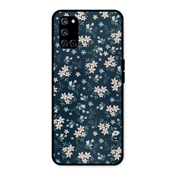 Floral Blue Bloom Metal Back Case for Oppo A52