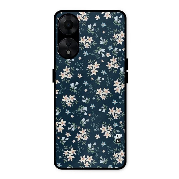 Floral Blue Bloom Metal Back Case for Oppo A78 5G