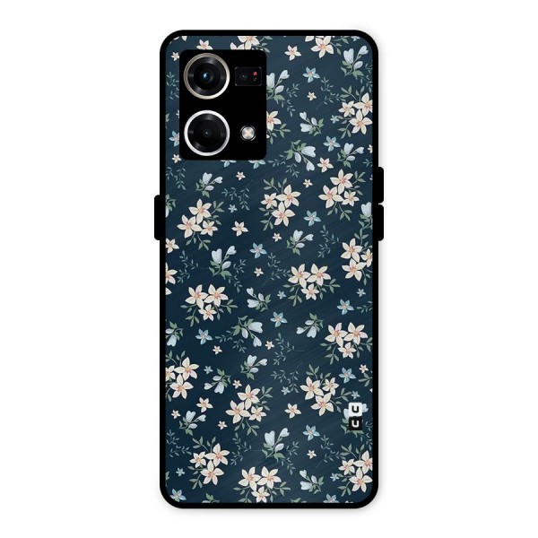 Floral Blue Bloom Metal Back Case for Oppo F21 Pro 4G