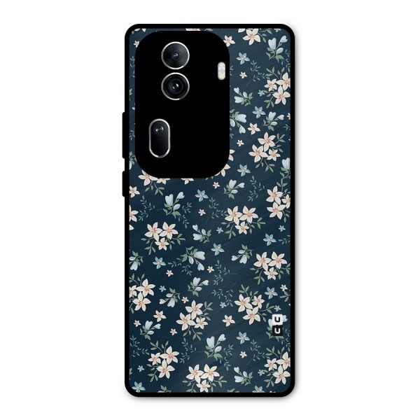 Floral Blue Bloom Metal Back Case for Oppo Reno11 Pro 5G
