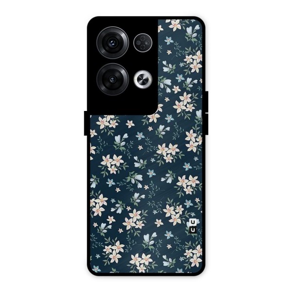 Floral Blue Bloom Metal Back Case for Oppo Reno8 Pro 5G