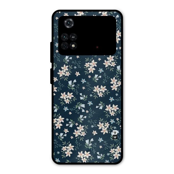 Floral Blue Bloom Metal Back Case for Poco M4 Pro 4G