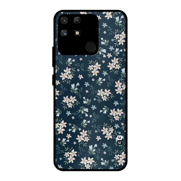 Floral Blue Bloom Metal Back Case for Realme Narzo 50A
