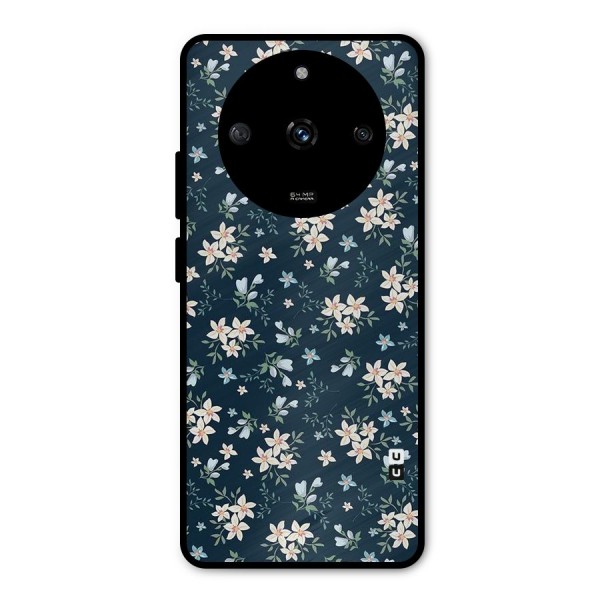 Floral Blue Bloom Metal Back Case for Realme Narzo 60 5G