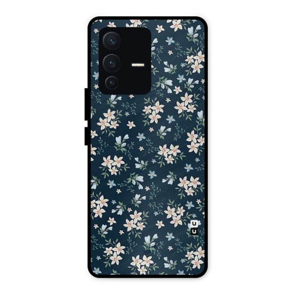 Floral Blue Bloom Metal Back Case for Vivo V23 5G