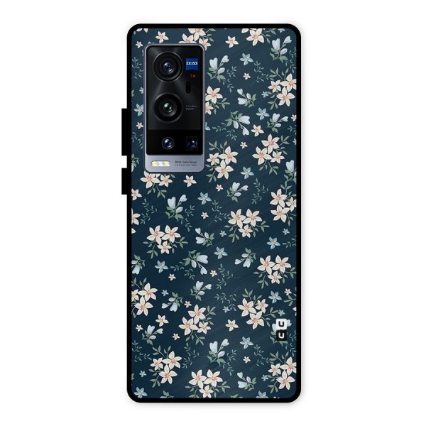 Floral Blue Bloom Metal Back Case for Vivo X60 Pro Plus