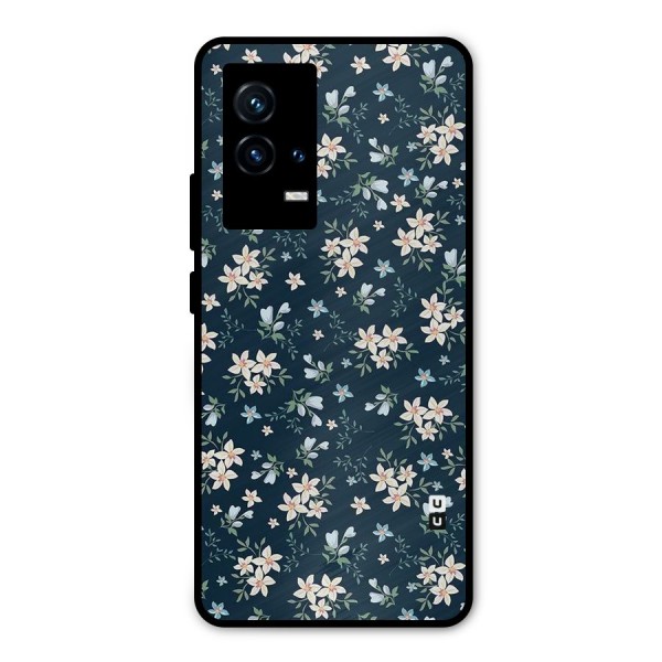 Floral Blue Bloom Metal Back Case for iQOO 9 5G