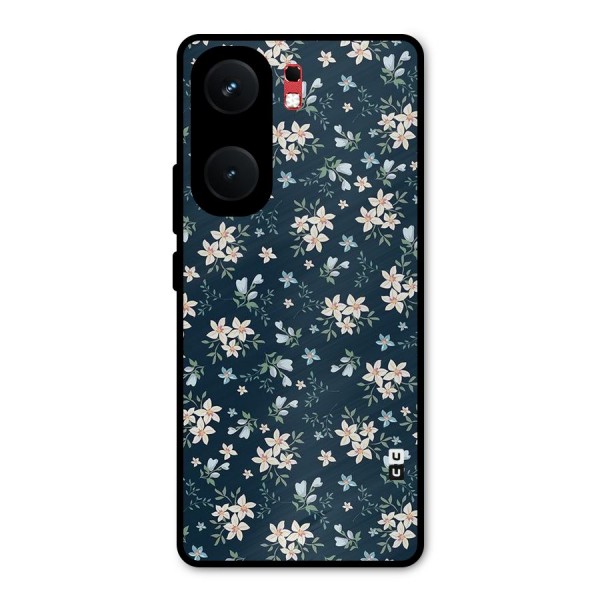 Floral Blue Bloom Metal Back Case for iQOO Neo 9 Pro