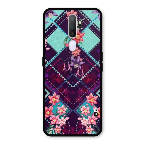 Floral Diamonds Metal Back Case for Oppo A9 (2020)