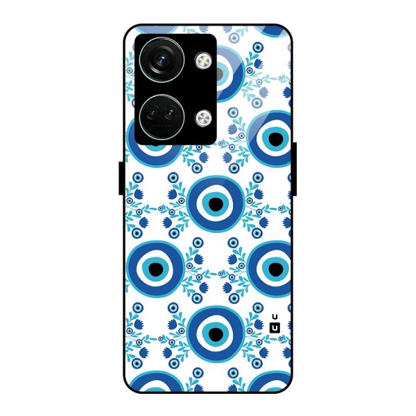 Floral Evil Eyes Glass Back Case for Oneplus Nord 3