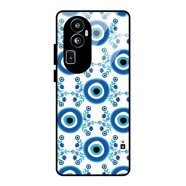 Floral Evil Eyes Glass Back Case for Oppo Reno10 Pro Plus