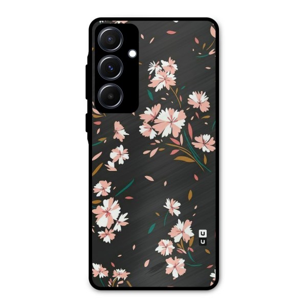 Floral Petals Peach Metal Back Case for Galaxy A55