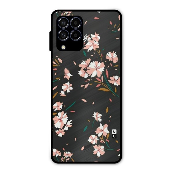 Floral Petals Peach Metal Back Case for Galaxy M53 5G