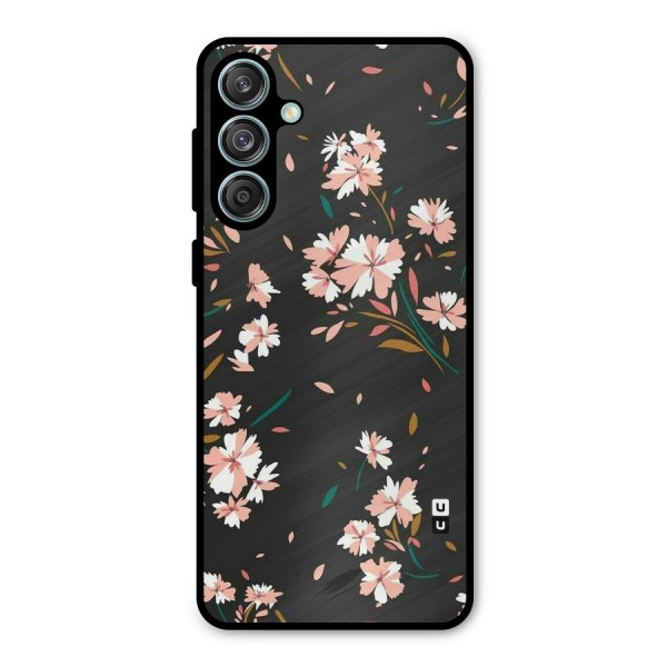 Floral Petals Peach Metal Back Case for Galaxy M55 5G