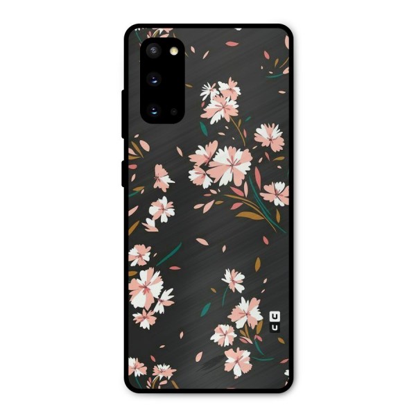 Floral Petals Peach Metal Back Case for Galaxy S20
