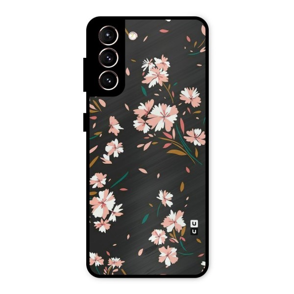 Floral Petals Peach Metal Back Case for Galaxy S21 5G