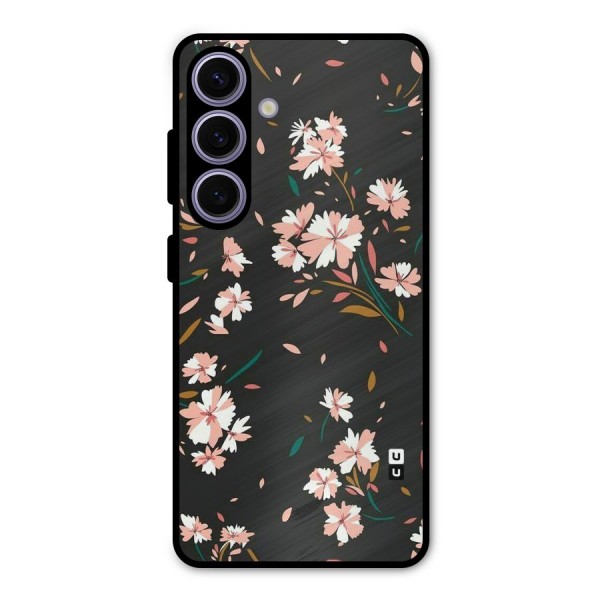 Floral Petals Peach Metal Back Case for Galaxy S24
