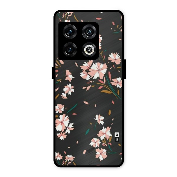 Floral Petals Peach Metal Back Case for OnePlus 10 Pro 5G