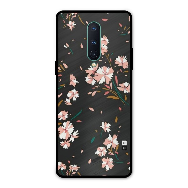 Floral Petals Peach Metal Back Case for OnePlus 8