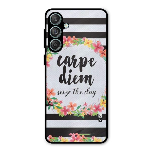Floral Seize The Day Metal Back Case for Galaxy M55 5G
