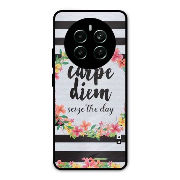 Floral Seize The Day Metal Back Case for Realme 12 Plus