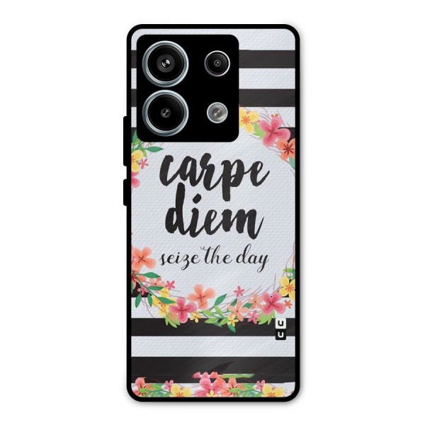 Floral Seize The Day Metal Back Case for Redmi Note 13 Pro 5G