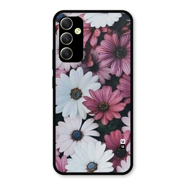 Floral Shades Pink Metal Back Case for Galaxy A34